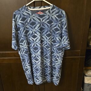 Men's Blue Geometric Print Tee